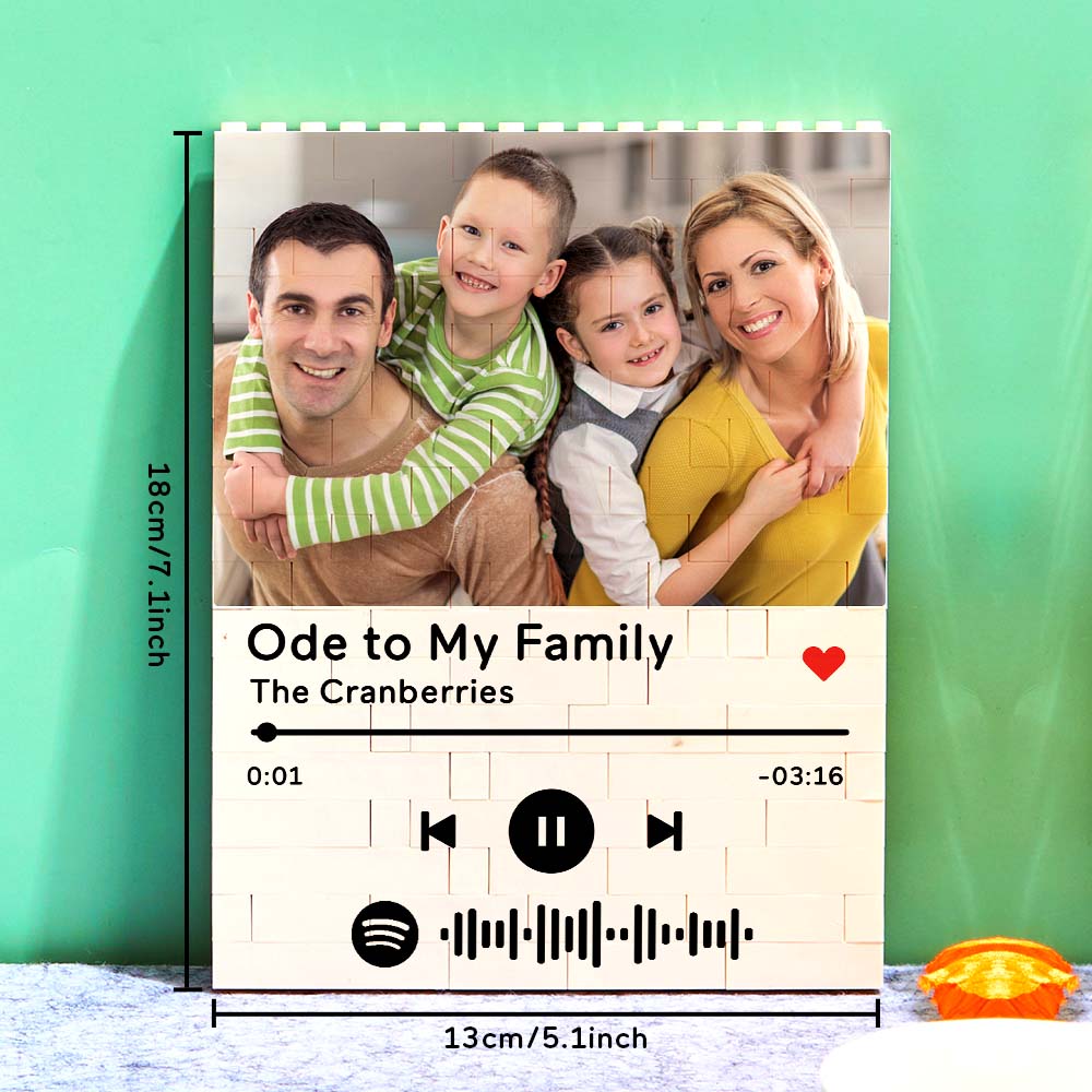 Personalised Photo Building Block Custom Spotify Code Gifts for Him