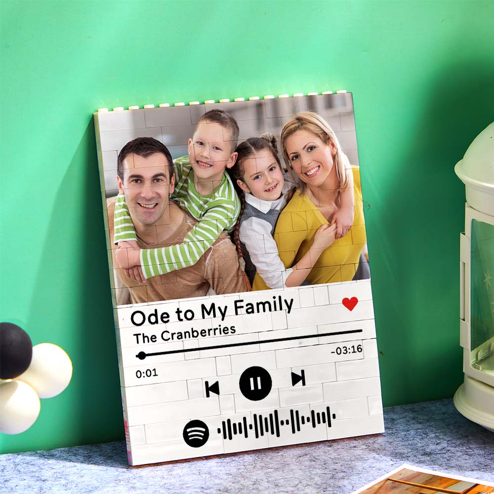 Personalised Photo Building Block Custom Spotify Code Gifts for Him