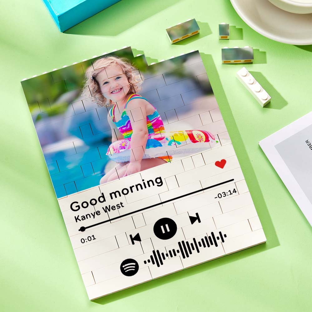 Personalised Photo Building Block Custom Spotify Code Gifts for Him