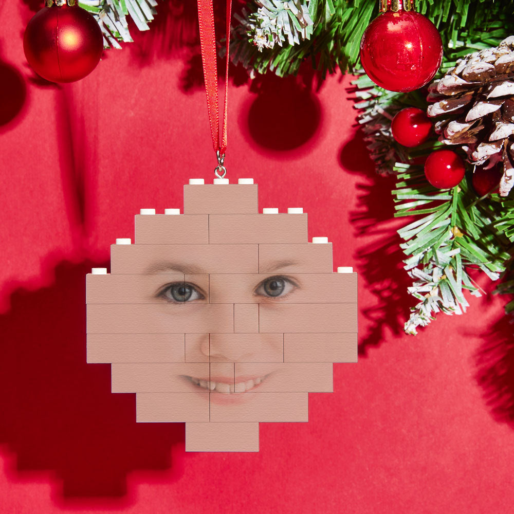 Custom Face Block Puzzle Christmas Ornament Personalised Building Brick