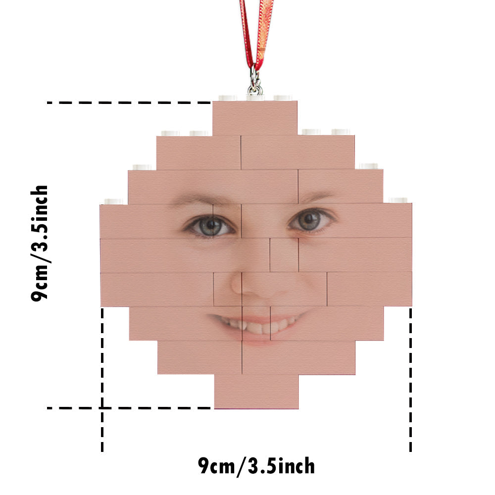 Custom Face Block Puzzle Christmas Ornament Personalised Building Brick