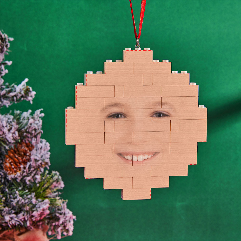 Custom Face Block Puzzle Christmas Ornament Personalised Building Brick