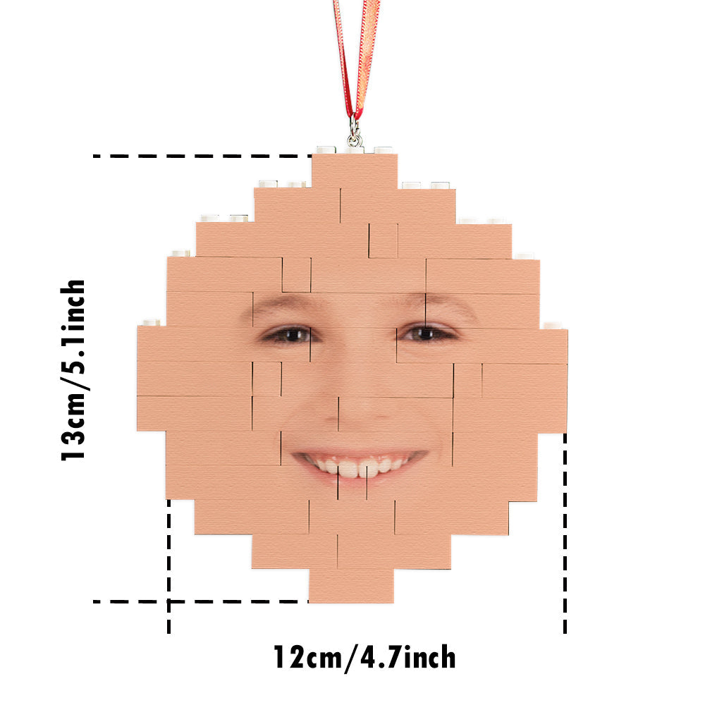 Custom Face Block Puzzle Christmas Ornament Personalised Building Brick