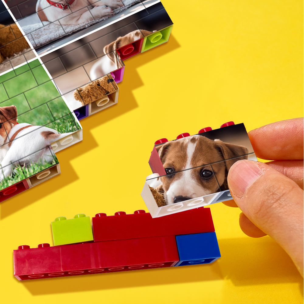 Personalised Colors Horizontal Building Brick Custom Collage Photo Block Brick Puzzles Gifts