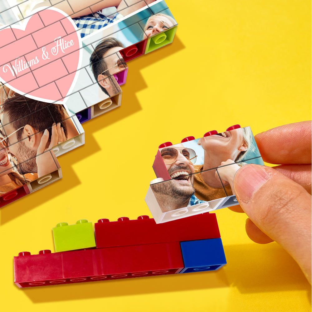 Personalised Colors Building Brick Puzzles Custom Collage Photo Block Gifts for Lovers