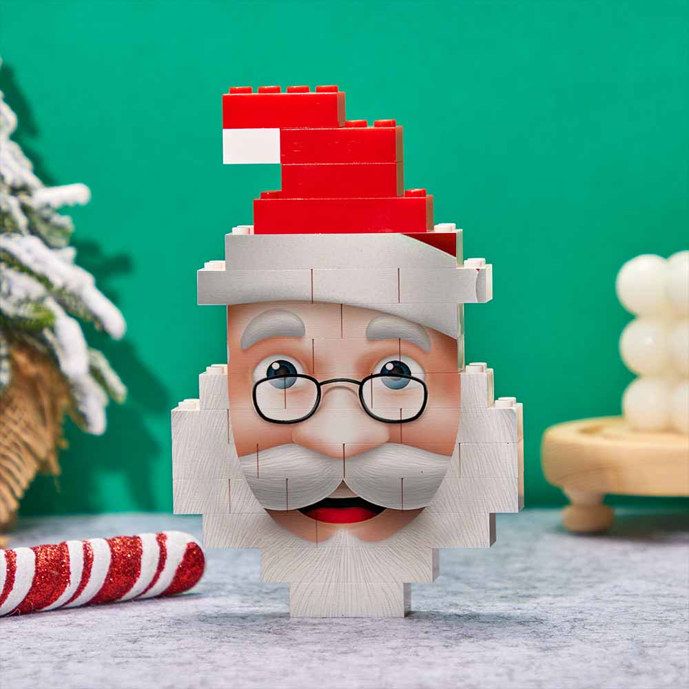 Santa Claus Building Bricks Plaque Christmas Ornament