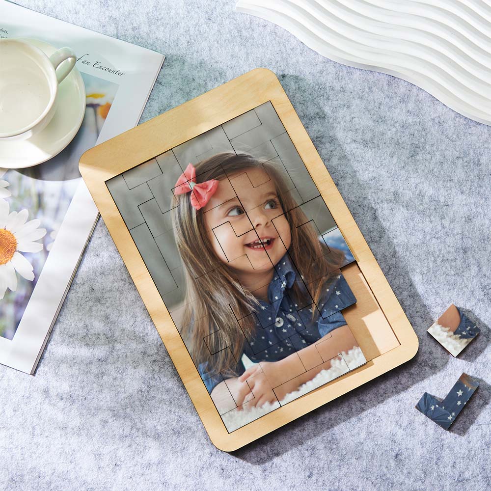 Custom Photo Puzzle Personalised Wooden Frame Gifts for Kids