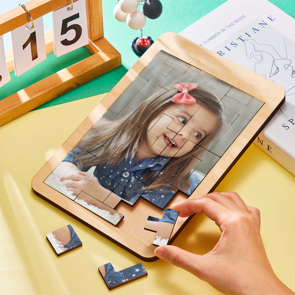 Custom Photo Puzzle Personalised Wooden Frame Gifts for Kids