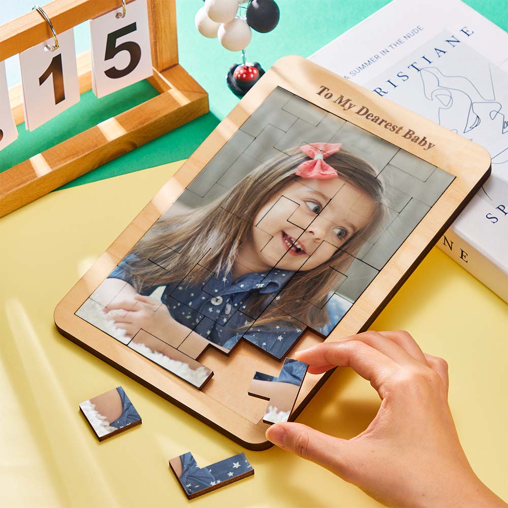 Custom Photo Puzzle Personalised Wooden Frame Gifts for Kids