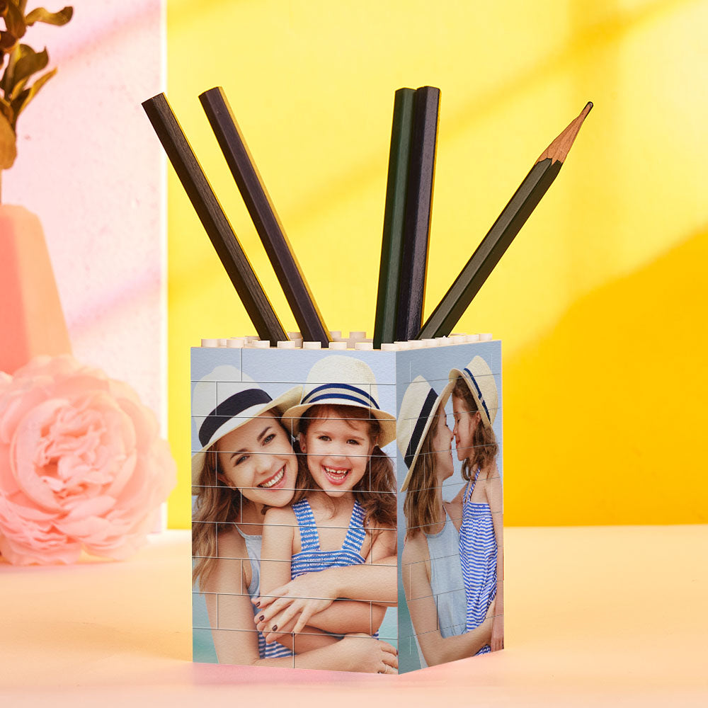 Personalised Photo Building Block Pen Holder Custom Bricks Toy