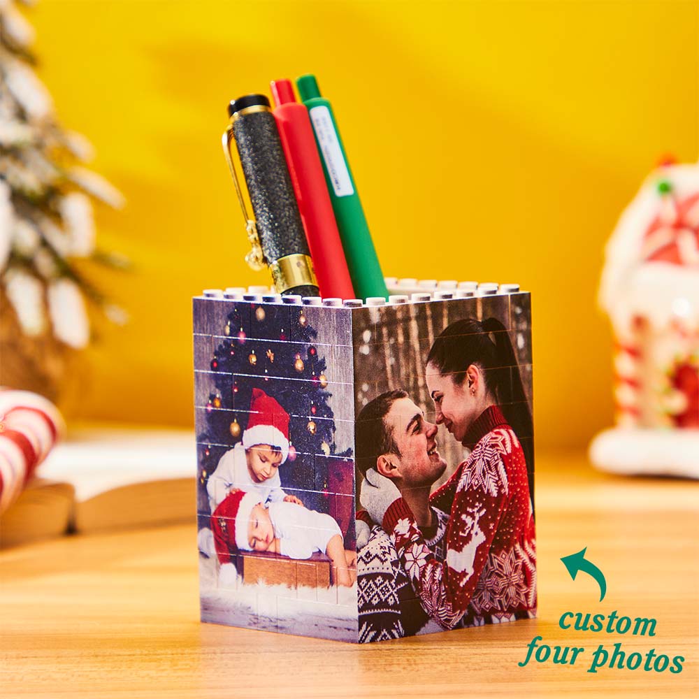 Personalised Photo Building Block Pen Holder Custom Bricks Toy