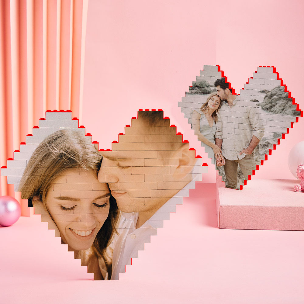 Custom Photo Building Bricks Personalised Printed Heart Block