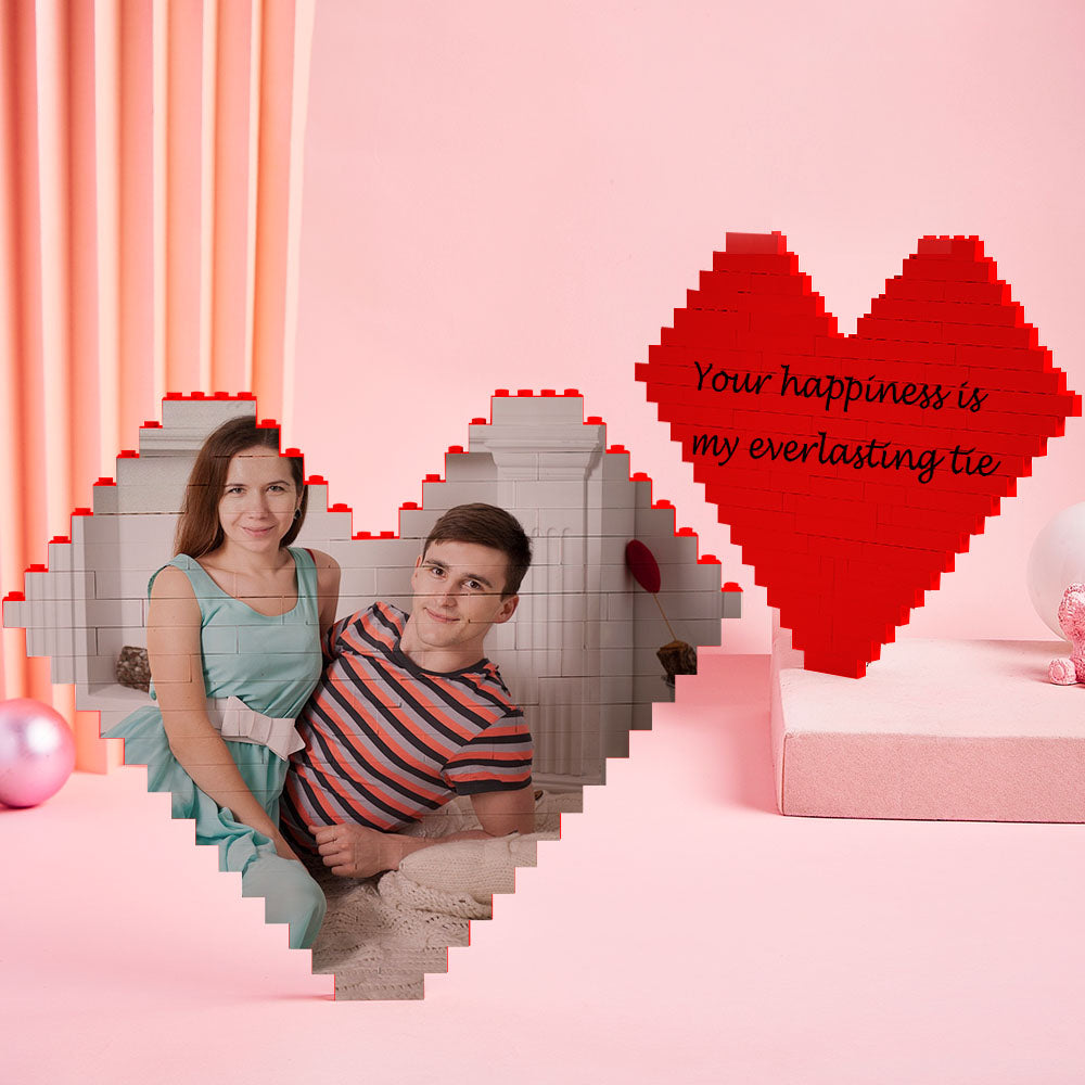 Custom Photo Building Bricks Personalised Printed Heart Block