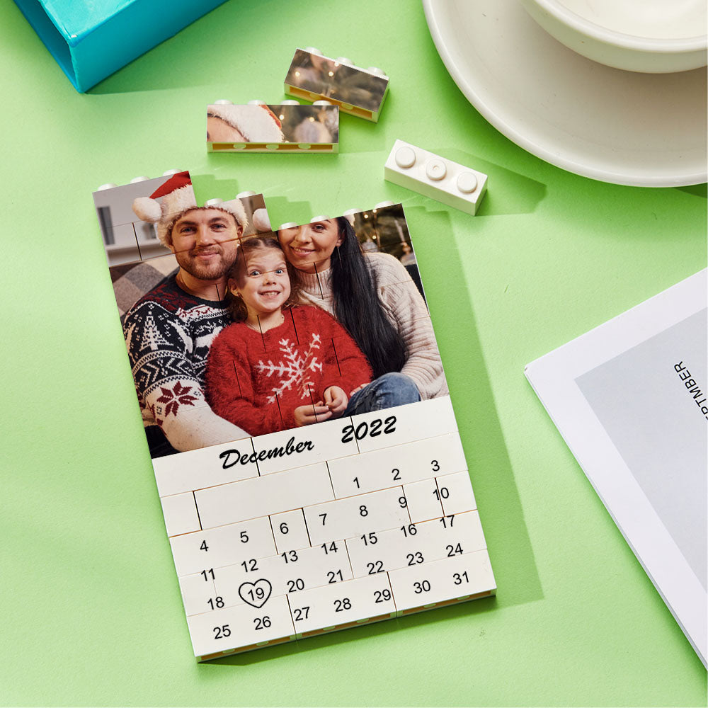 Personalised Photo Building Block Custom Calendar Important Date Gifts for Him