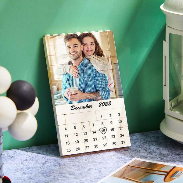 Personalised Photo Building Block Custom Calendar Important Date Gifts for Him