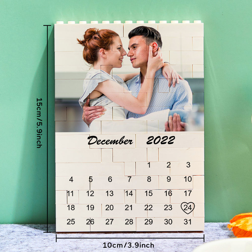 Personalised Photo Building Block Custom Calendar Important Date Gifts for Him