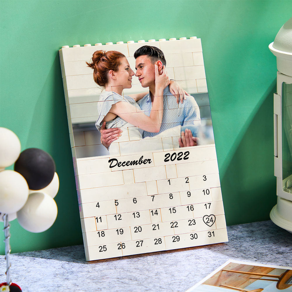 Personalised Photo Building Block Custom Calendar Important Date Gifts for Him