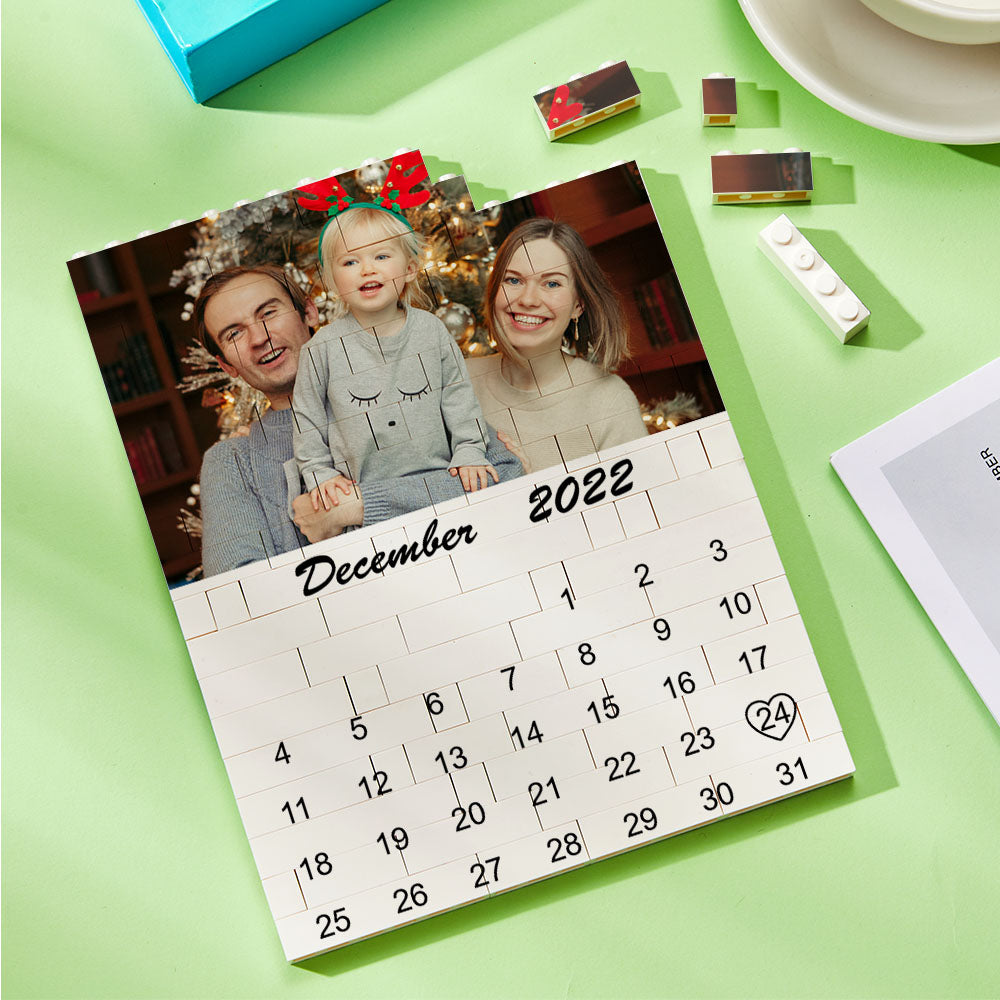 Personalised Photo Building Block Custom Calendar Important Date Gifts for Him