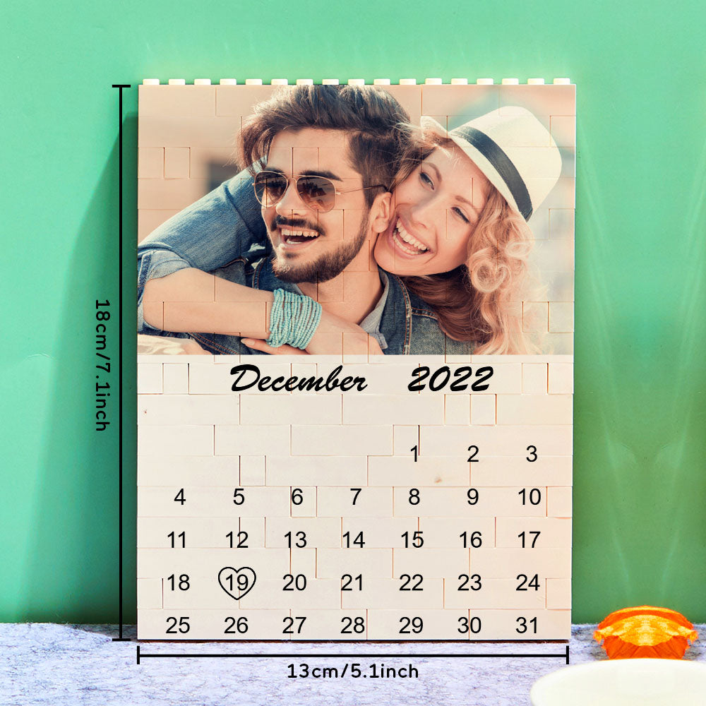 Personalised Photo Building Block Custom Calendar Important Date Gifts for Him