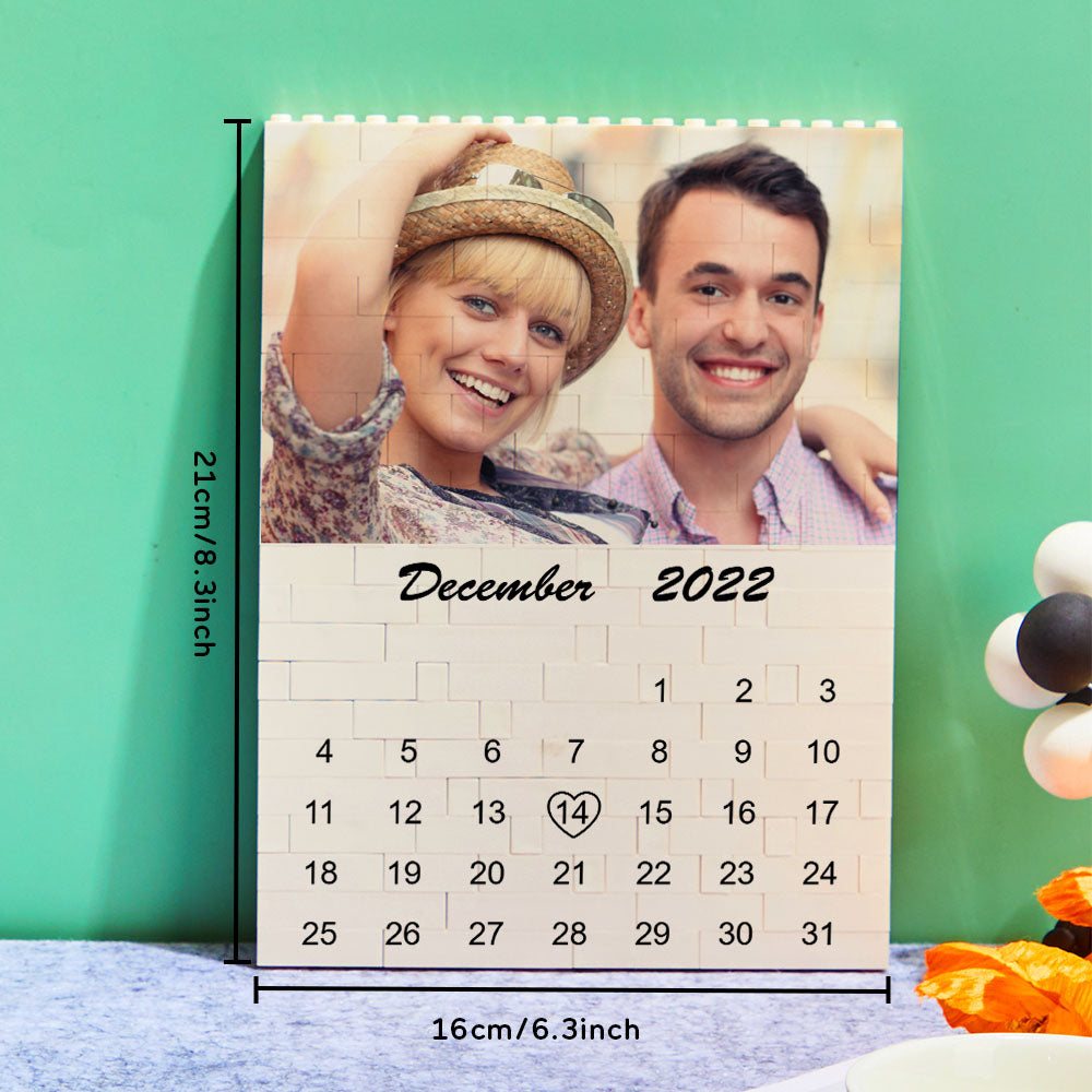 Personalised Photo Building Block Custom Calendar Important Date Gifts for Him