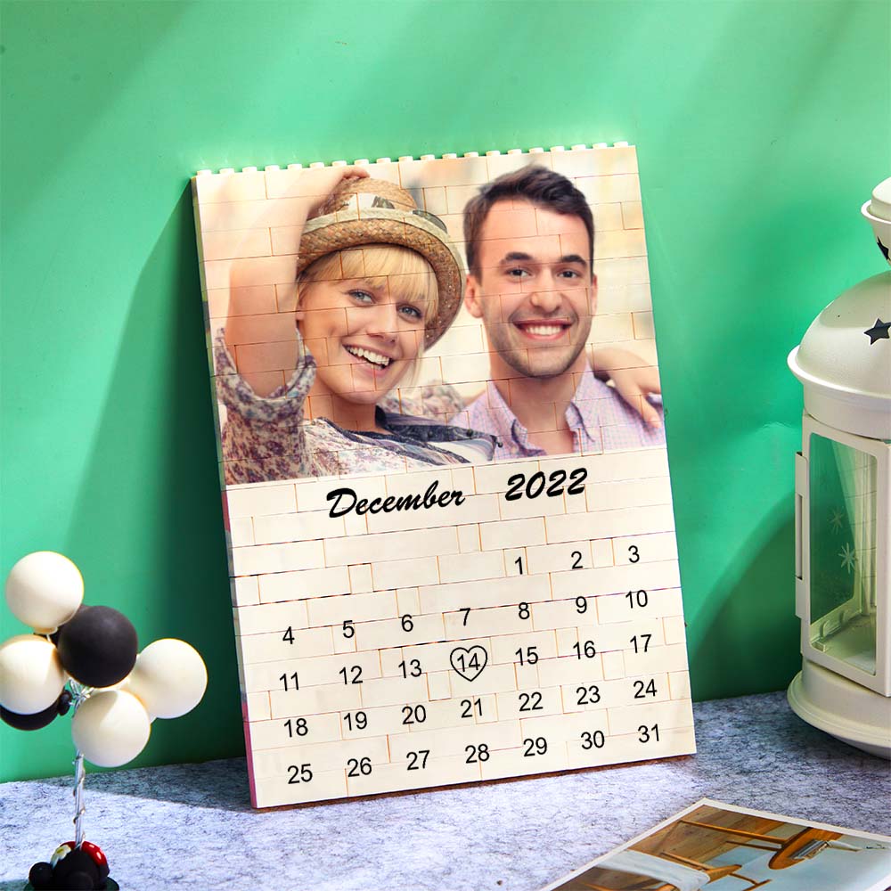 Personalised Photo Building Block Custom Calendar Important Date Gifts for Him