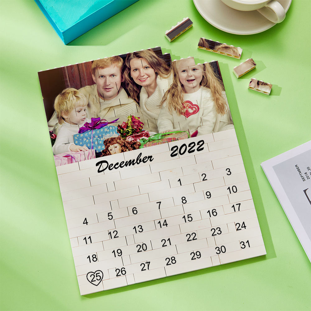 Personalised Photo Building Block Custom Calendar Important Date Gifts for Him