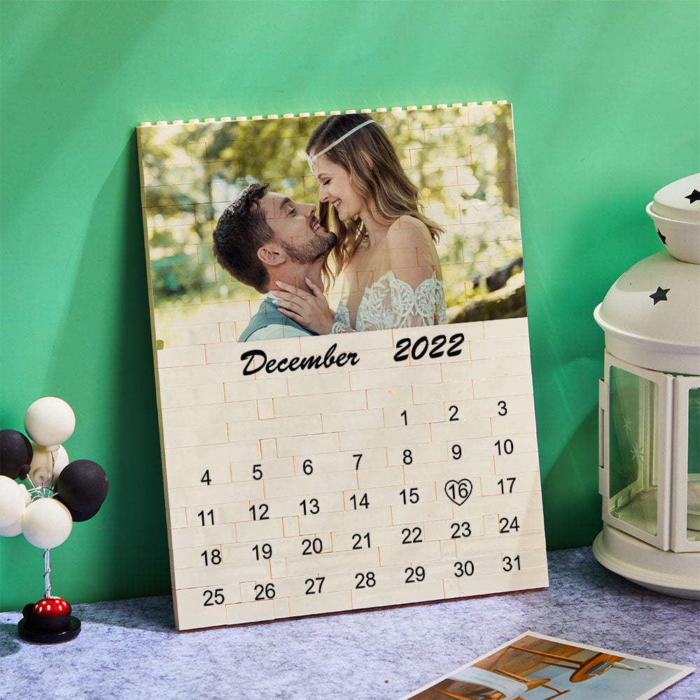 Personalised Photo Building Block Custom Calendar Important Date Gifts for Him