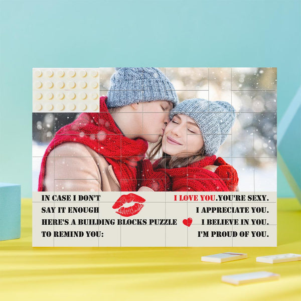 Custom Photo Bricks Puzzle Building Block Gifts for Girlfriend I'm Proud of You