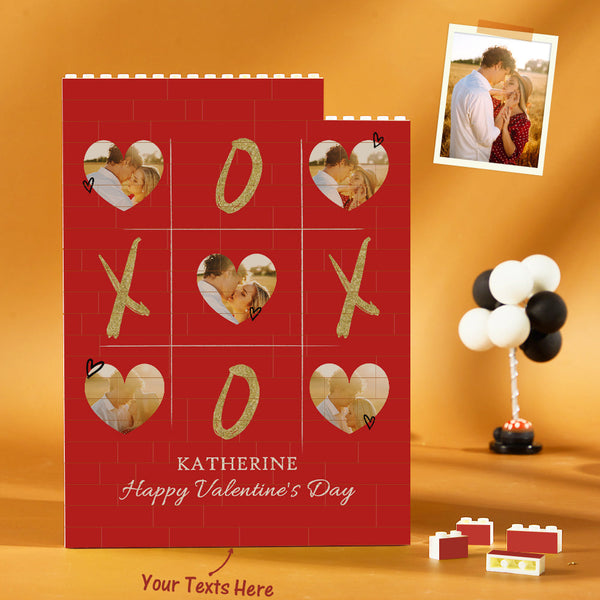 Custom Building Block Puzzle Vertical Building Photo Brick for Lover Happy Valentine's Day XOXO