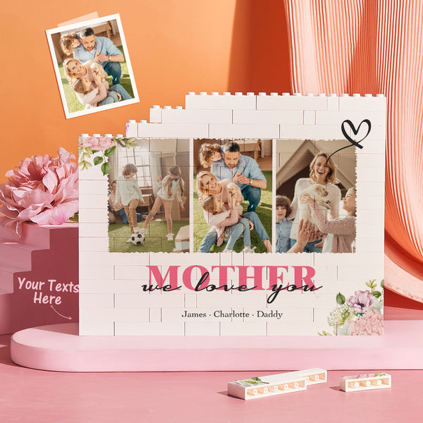 Personalised Horizontal Building Brick Custom Photo Block Mother We Love You