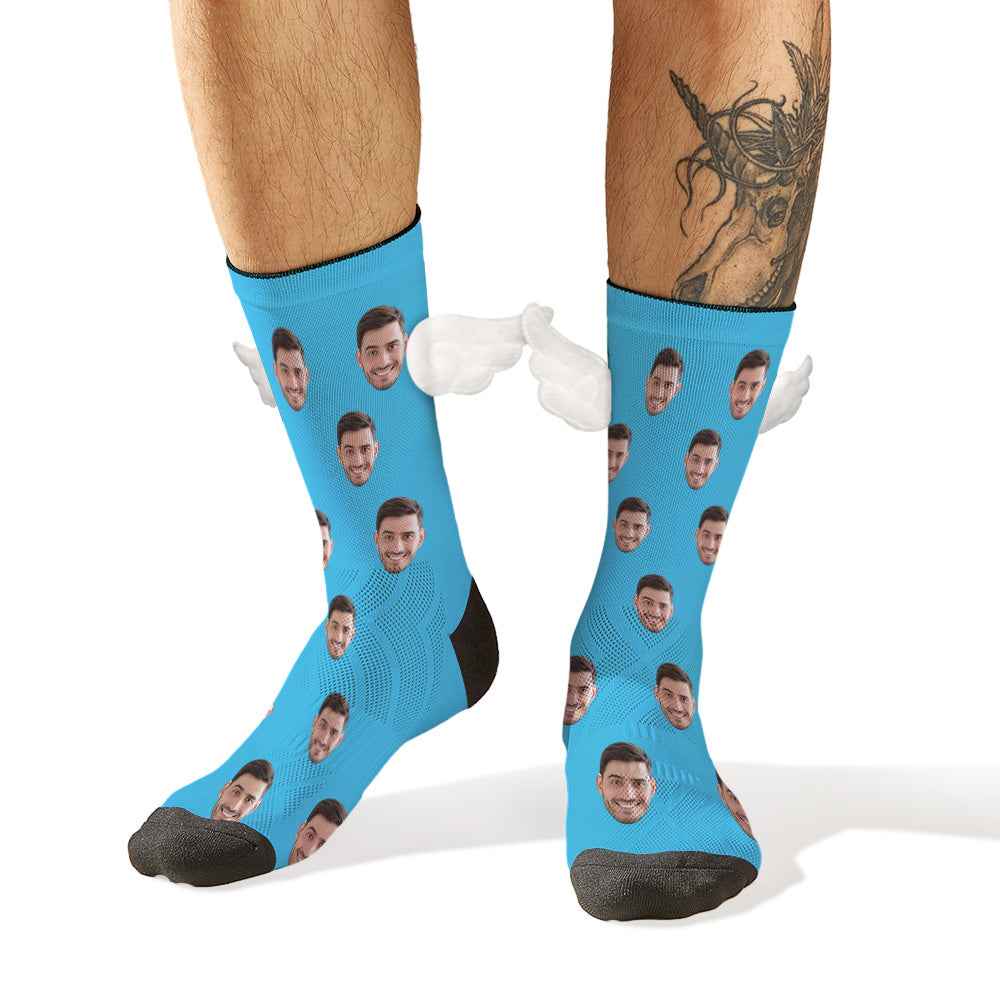 Custom Face Socks 3D Magnetic Wing Socks Christmas Gifts