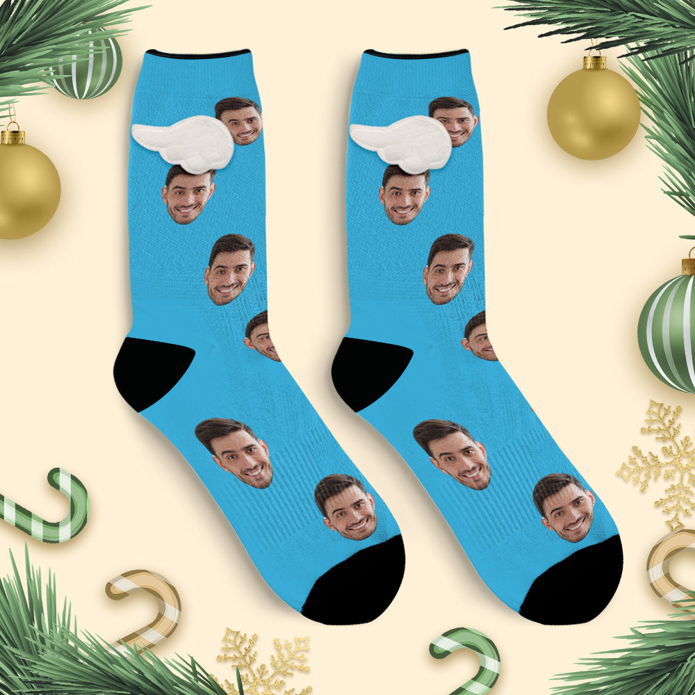 Custom Face Socks 3D Magnetic Wing Socks Christmas Gifts