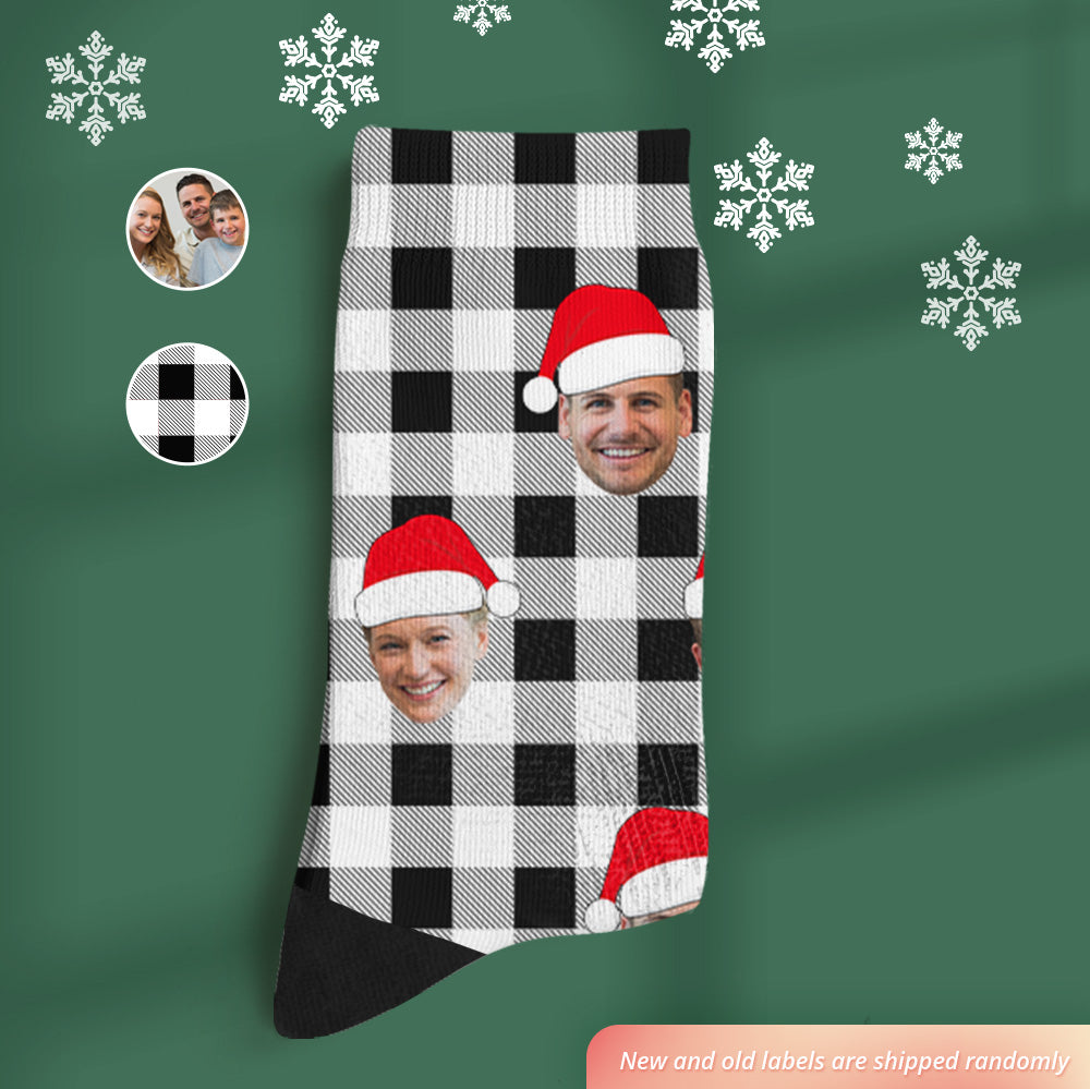 Custom Buffalo Plaid Socks Personalized Face Christmas Gifts