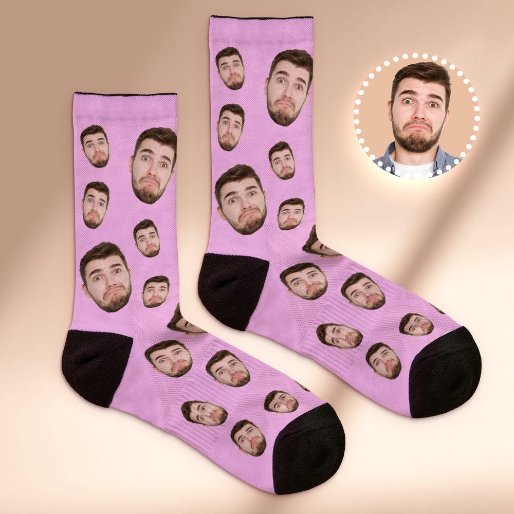 Custom Face Socks Breathable Add Pictures Colorful Photo Socks Gifts