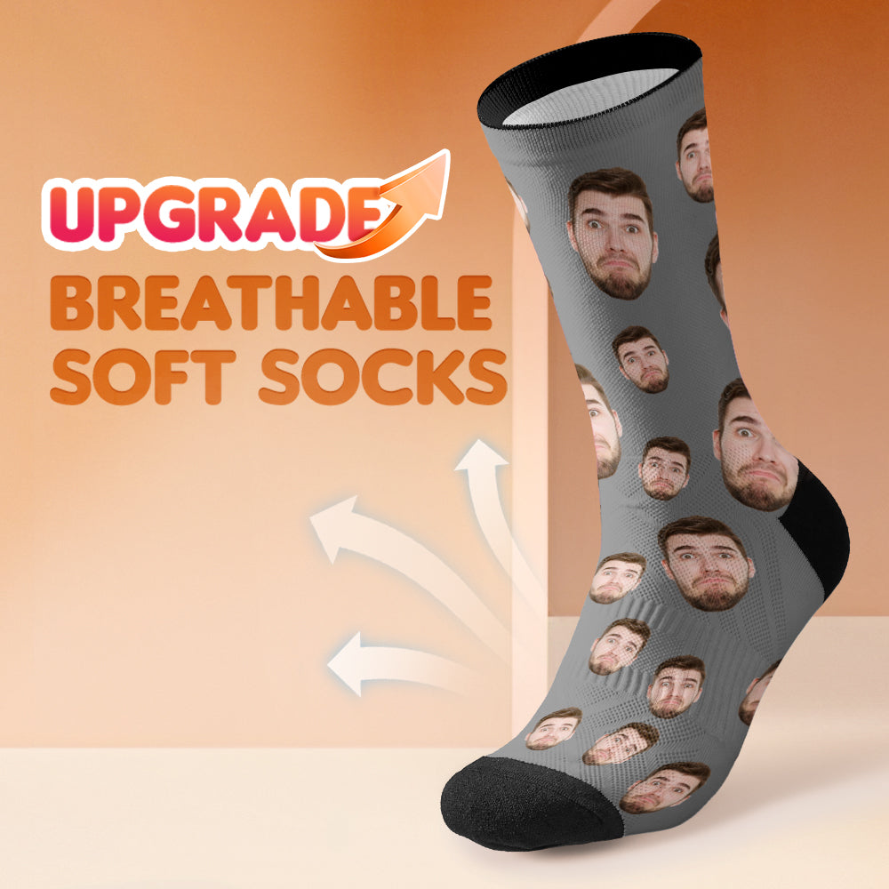 Custom Face Socks Breathable Add Pictures Colorful Photo Socks Gifts