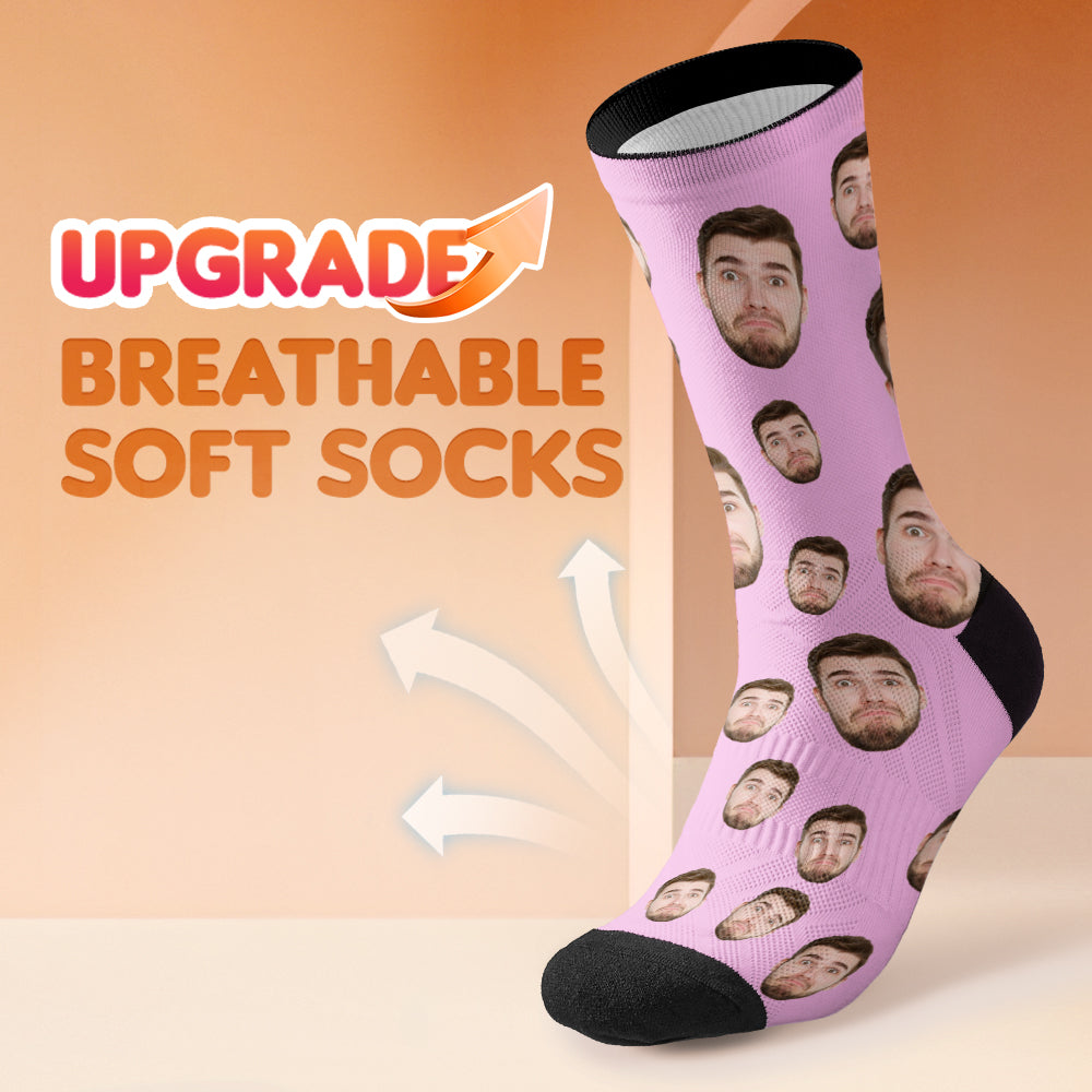 Custom Face Socks Breathable Add Pictures Colorful Photo Socks Gifts