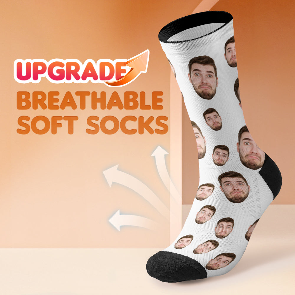 Custom Face Socks Breathable Add Pictures Colorful Photo Socks Gifts