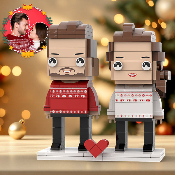 Matching Couple Sweaters & Customizable 2-Person Toy - Ideal for Christmas Gift Exchanges