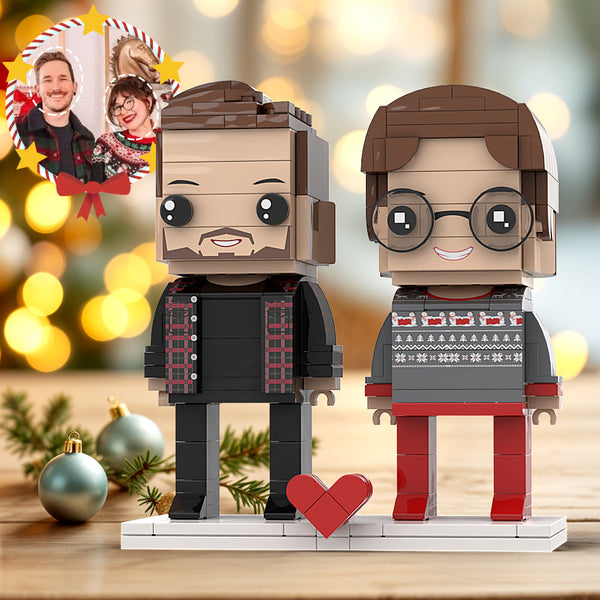 Personalized Christmas Gift for Couples: Create Your Own Cute Couple Interlocking Plastic Toy