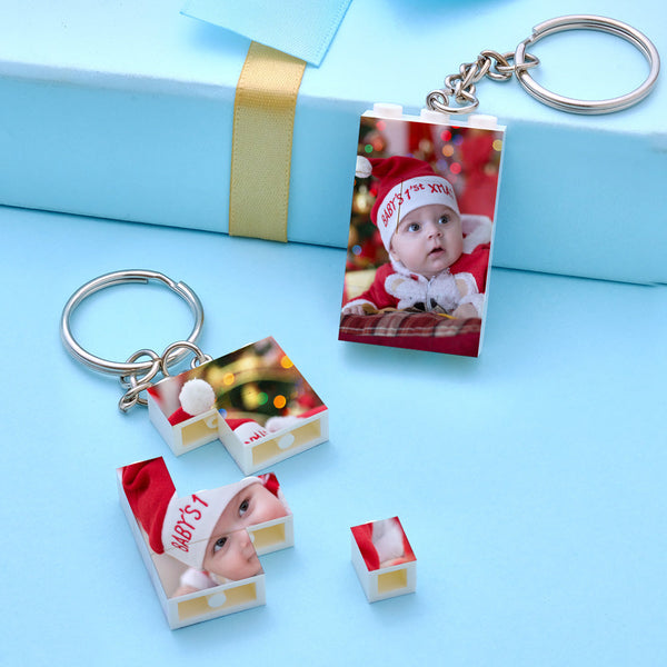 Custom Photo Building Block Vertical Keychain Bricks Puzzle Keyring