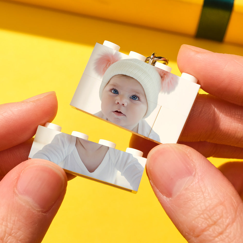 Custom Photo Building Block Keyring Bricks Puzzle Keychain Square Shape