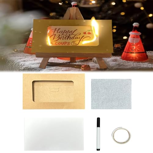 Flame-Revealing Burning Greeting Card 3RD ONE FREE– Unique Christmas Gift with Envelope, Perfect Surprise Gift for Couples to hide Engagement Ring