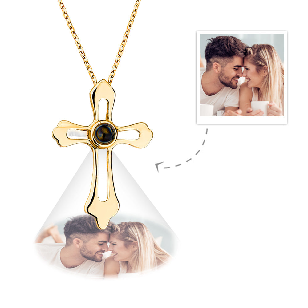 Custom Projection Necklace Cross Pattern Photo Necklace Gift for Her