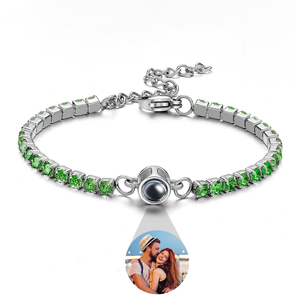 Custom Photo Projection Bracelet Tennis Bracelet Fashionable All Diamonds Bracelet Gifts For Her