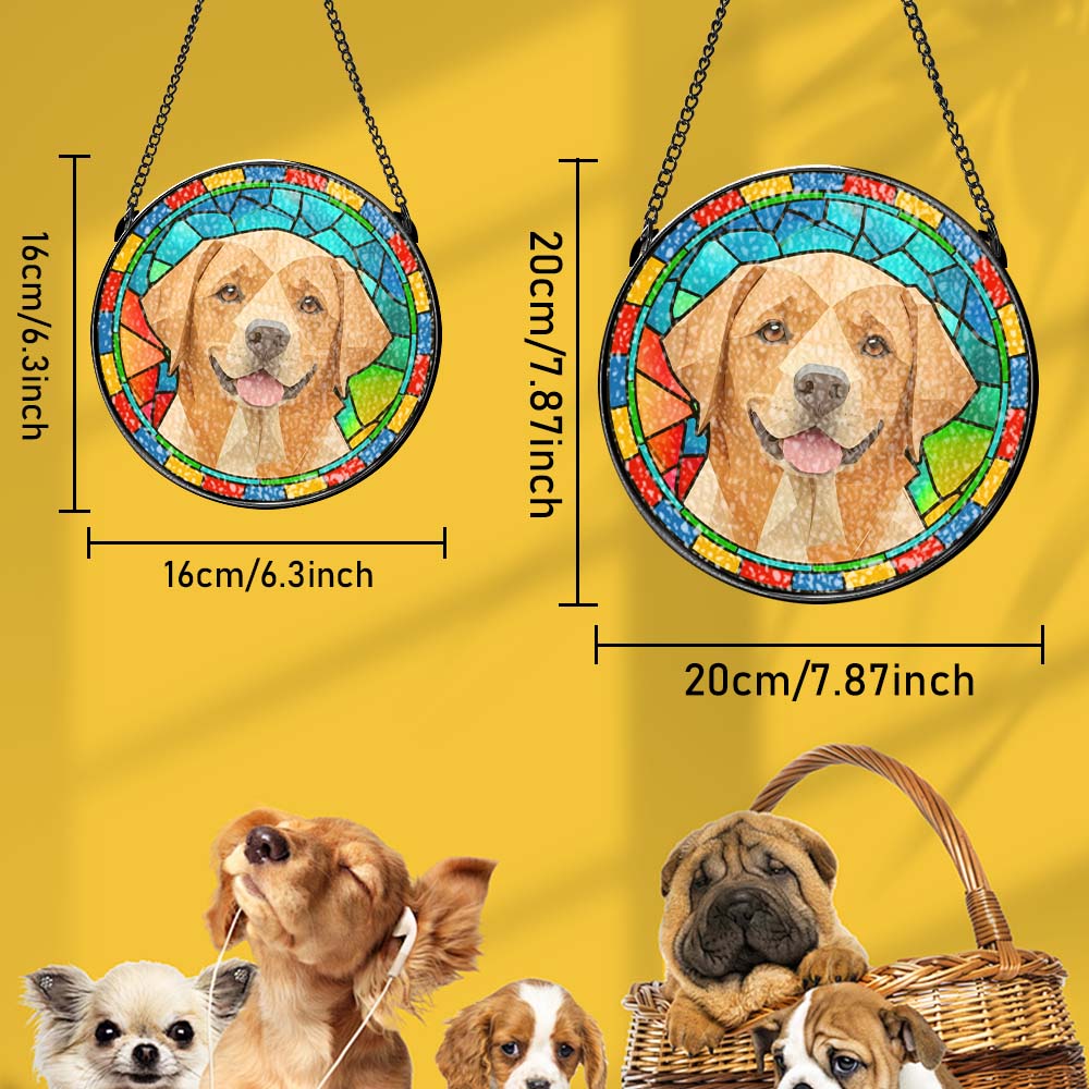 Personalized Pet Stained Glass Suncatcher | Memorial Gifts for Pet Lovers