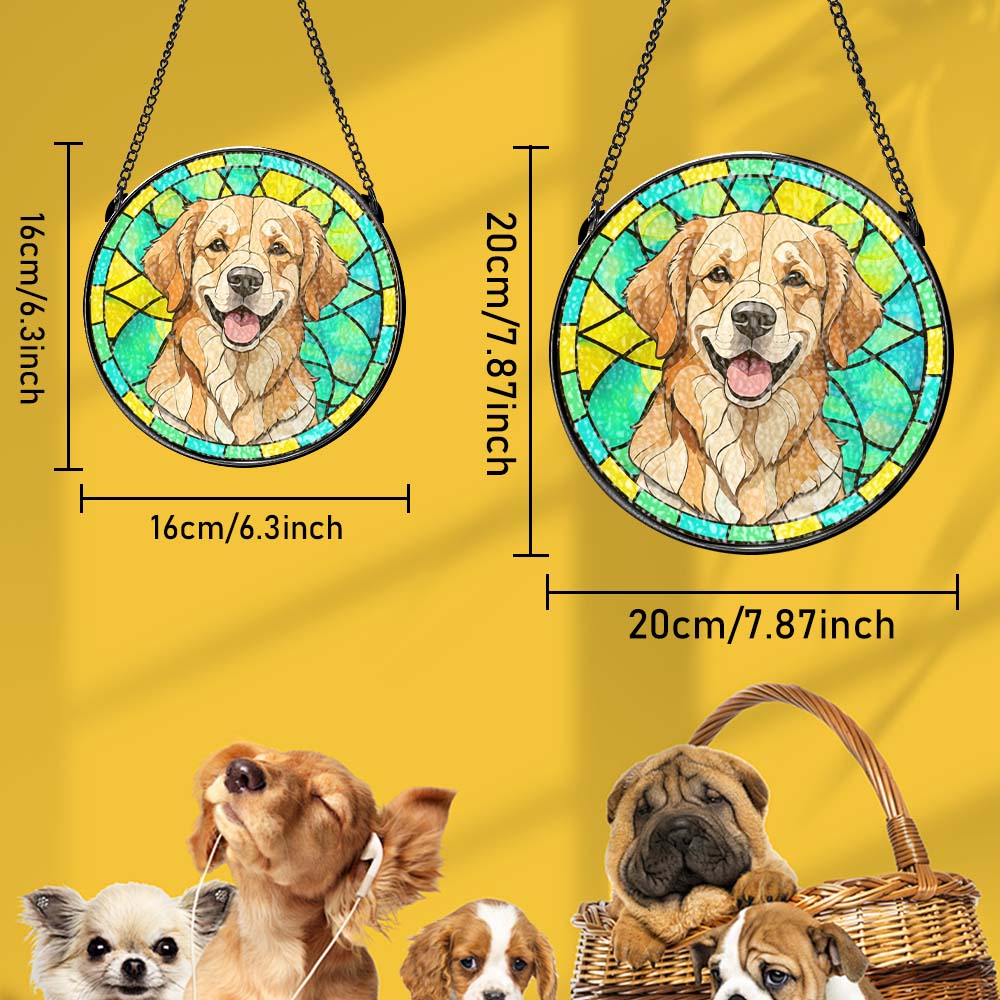 Personalized Pet Stained Glass Suncatcher Memorial Ornament ¨C A Heartfelt Remembrance Gift for Pet Lovers