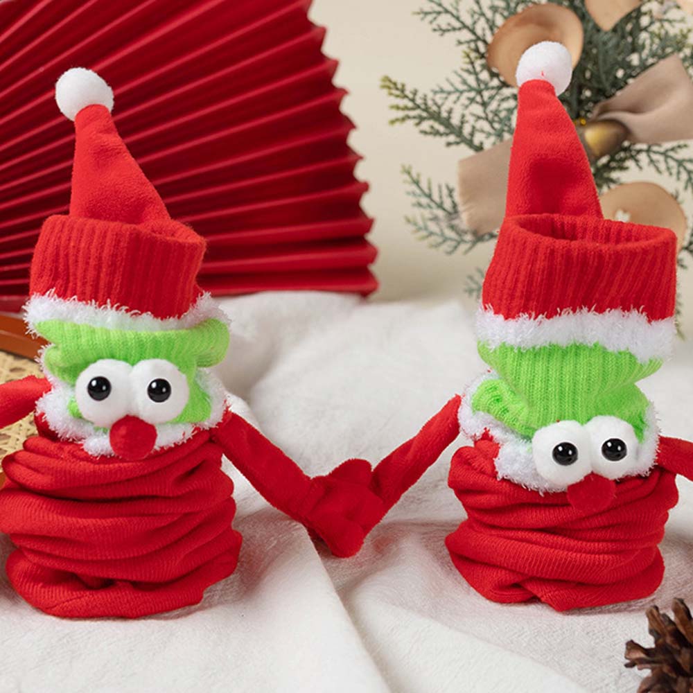 Funny Santa Claus Doll Women's Mid Tube Socks Magnetic Holding Hands Socks Christmas Gifts