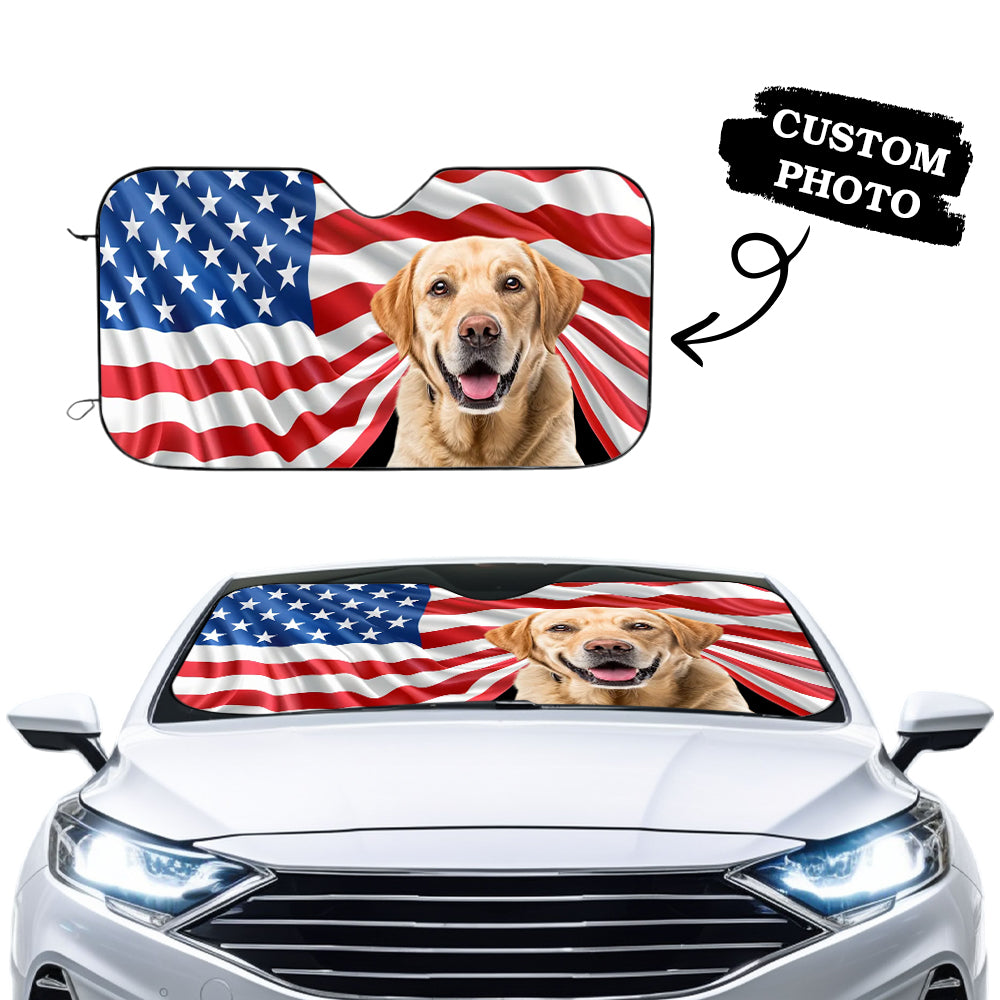 Custom Photo Car Sun Shade Cover Windshield Dog & Cat Personalized Custom Auto Windshield Sunshade, Car Window Protector - Gift For Pet Lovers