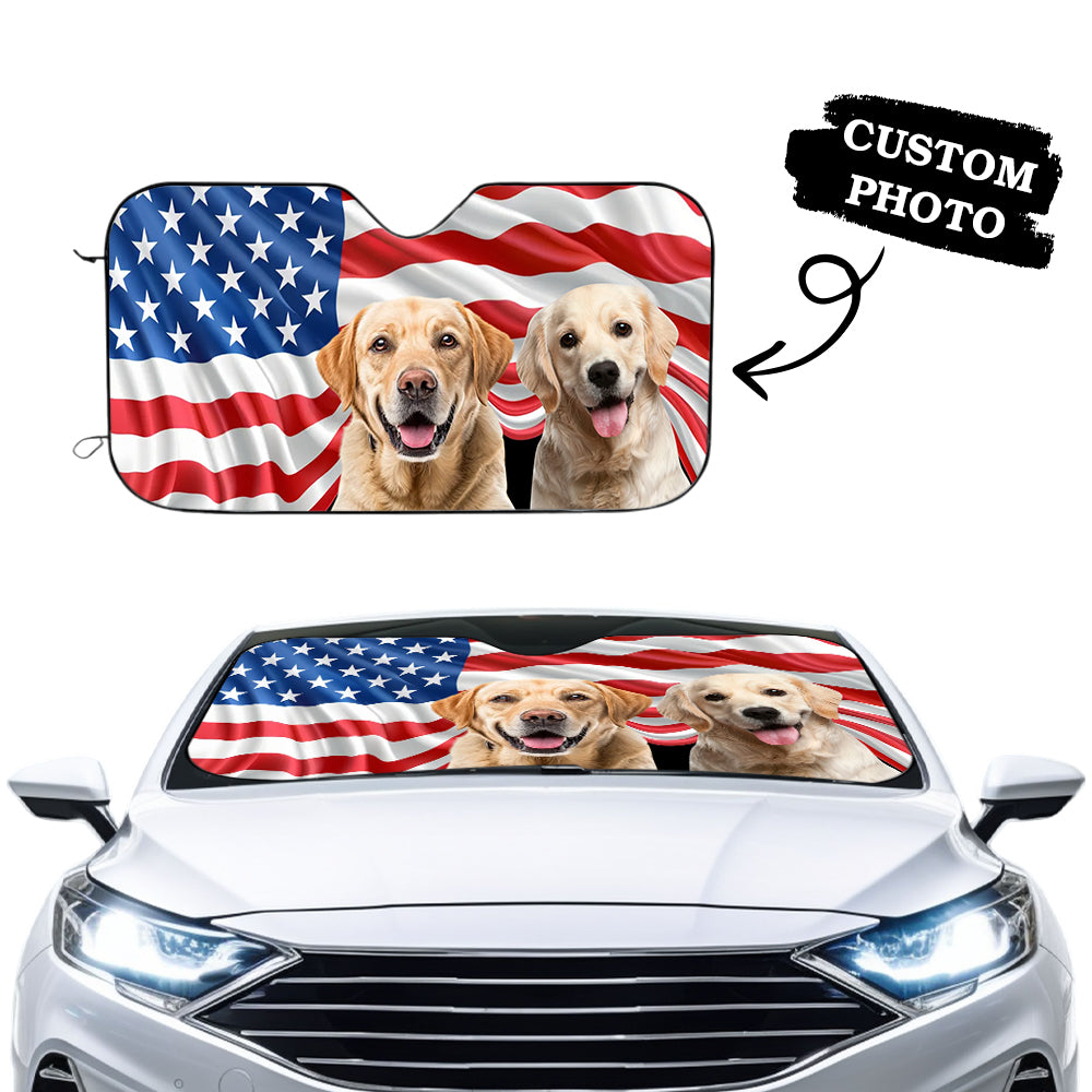 Custom Photo Car Sun Shade Cover Windshield Dog & Cat Personalized Custom Auto Windshield Sunshade, Car Window Protector - Gift For Pet Lovers