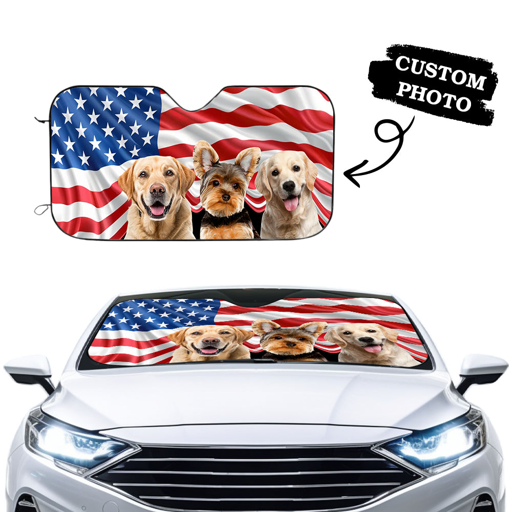 Custom Photo Car Sun Shade Cover Windshield Dog & Cat Personalized Custom Auto Windshield Sunshade, Car Window Protector - Gift For Pet Lovers